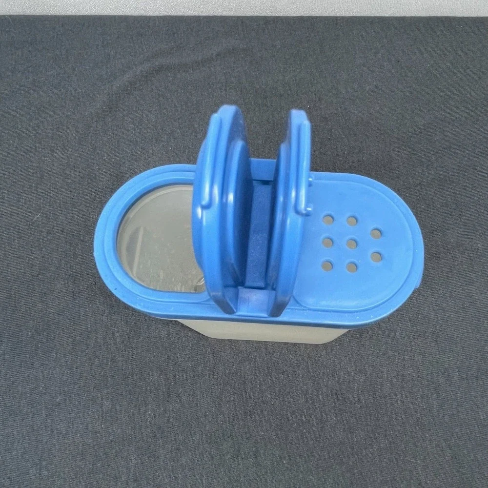Tupperware Spice Shaker Large Modular Mate Plastic Blue Lid 1846-20 Vintage USA
